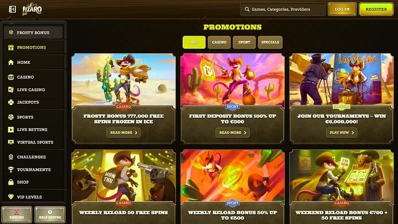 Lizaro Casino code promo – Les promotions Lizaro après la bienvenue